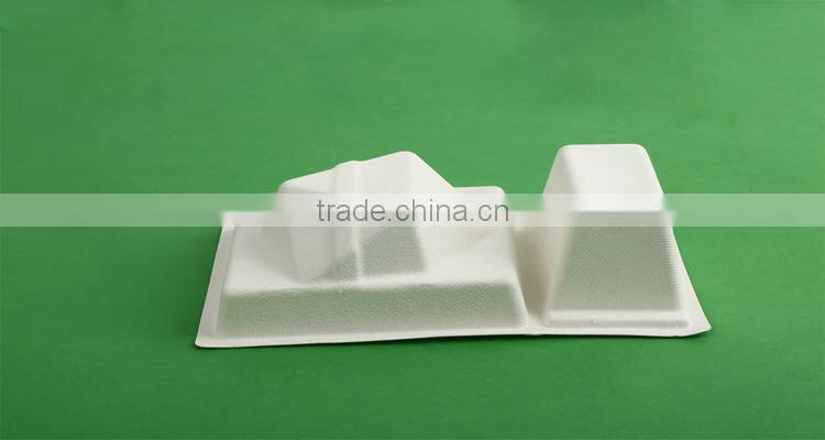 2016 Low price biodegradable environmental molded pulp tray packaging