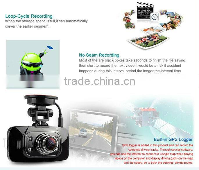 Ambarella 170 degree ultra-wide angle lens 1080P FULL HD GPS Car DVR