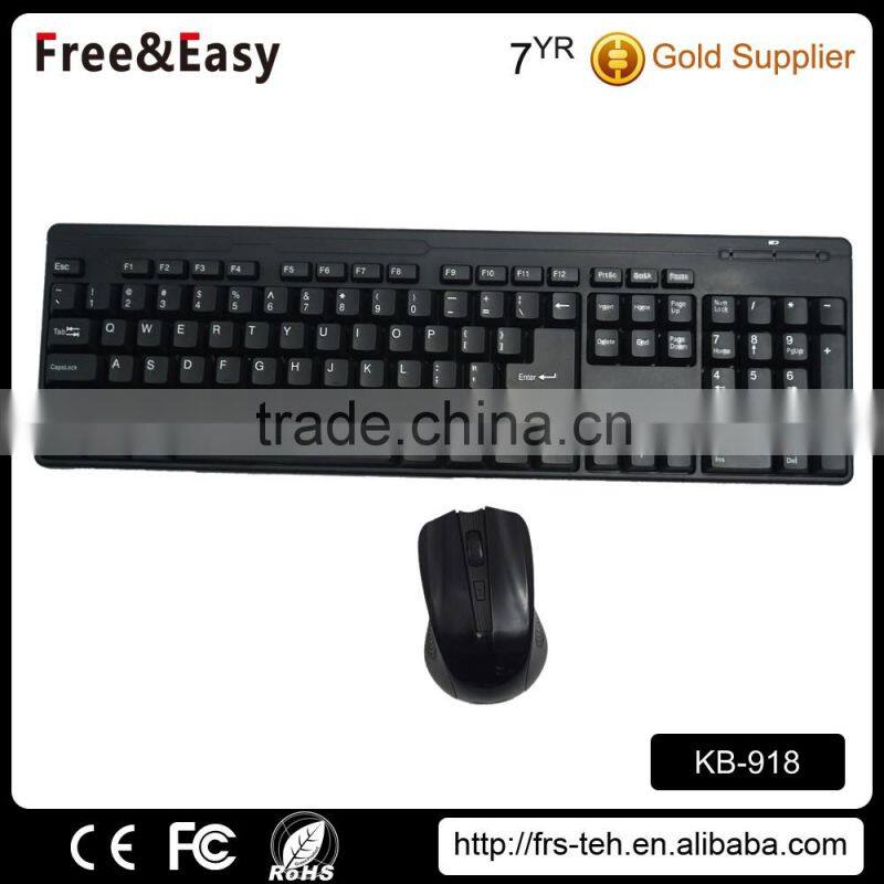2016 black color wireless keyboard and mouse combo factory price