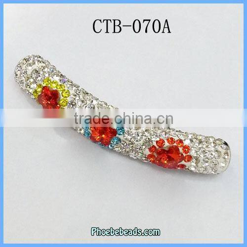 Wholesale Colorful Flower Pattern Tube Design Loose Shamballa Beads CTB-070A