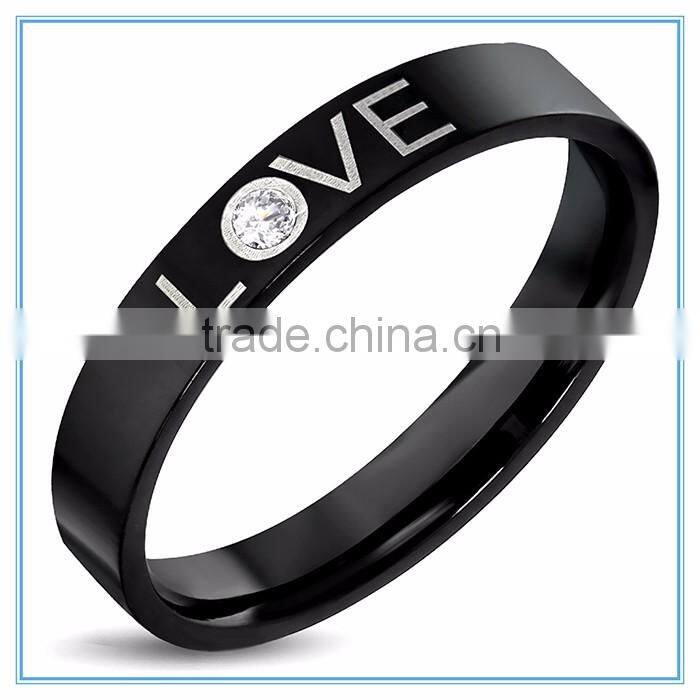 PERSONALIZED STAINLESS STEEL black ring
