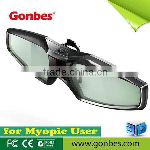New Model!! CLIP-ON 3D Active Glasses with IR, Bluetooth, DLP-Link Signal, competible price from Gonbes