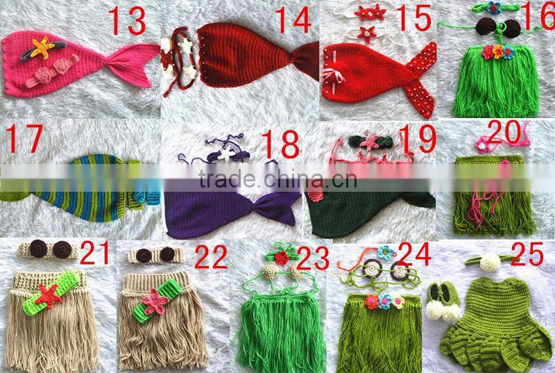 wholesale fashion costume crochet mermaid tail newborn photo props
