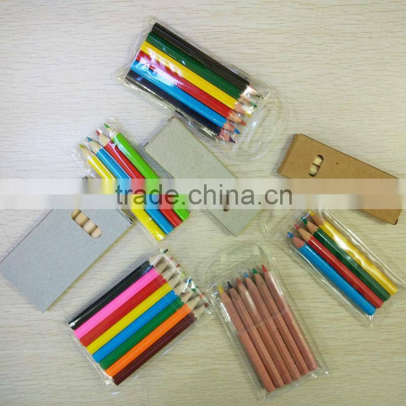 Promotion 3.5" hexagonal shape mini eco color pencil