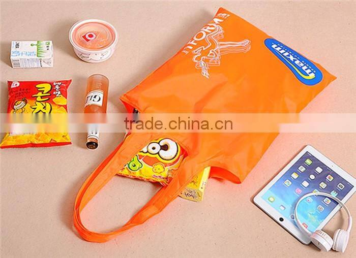 Cheap recycled polyester foldable shopping bag with custom printing