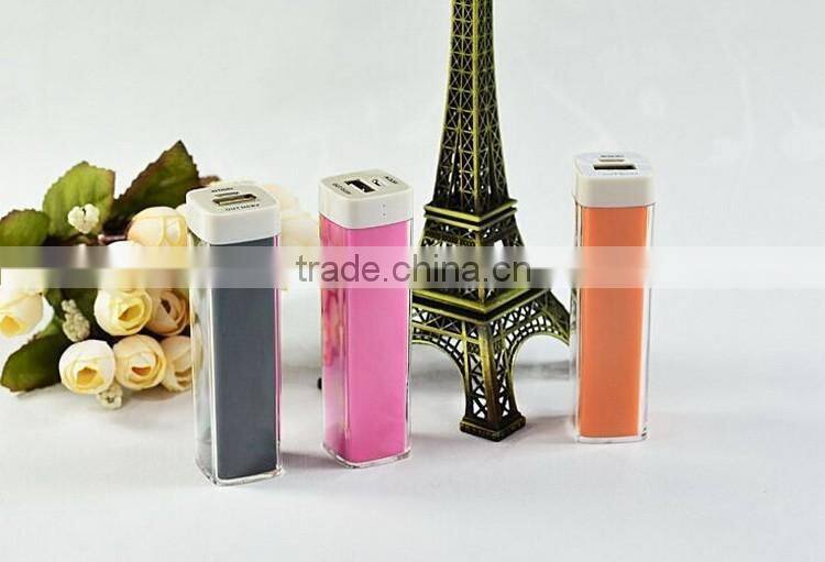 lipstick power bank 2600 mah multiple mobile phone battery charger