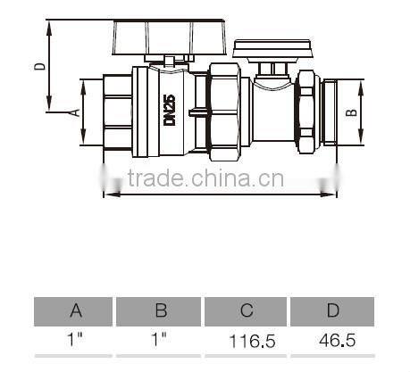 with match nickle-plating PN 25 ball valve