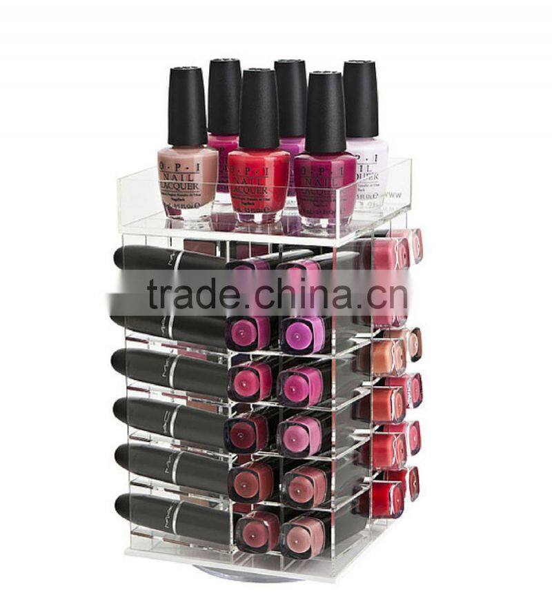 eye catching clear custom acrylic lipstick tower,acrylic lipstick organizer,acrylic spinning lipstick tower