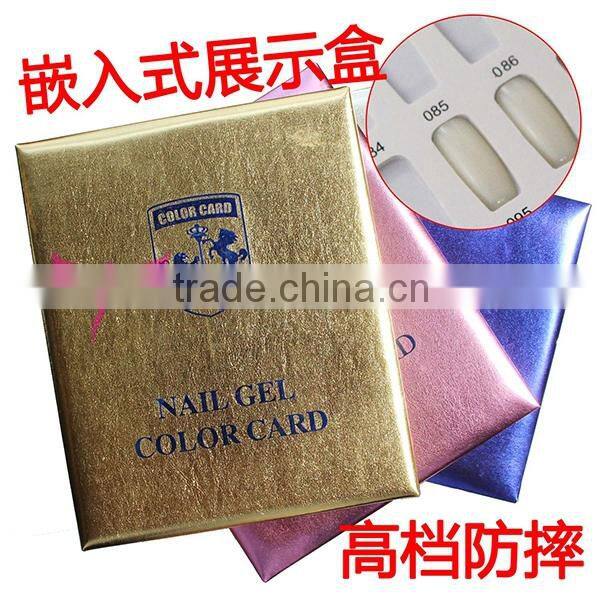 2015 newest 120 space PU leather Nail Art Salon Color Chart Nail Gel Polish Display Book