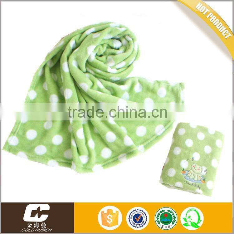 China Suppliers Sedex Factory Audit Coral Fleece Baby Swaddle Baby Bath Blanket Bedding With Embroidery