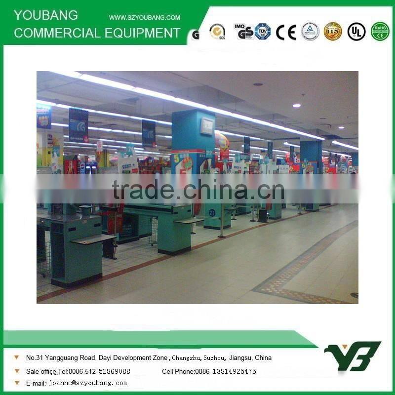 Trade Assurance Hot selling checkout counters used in supermarket, checkout counter for supermarket, checkout counter with scan