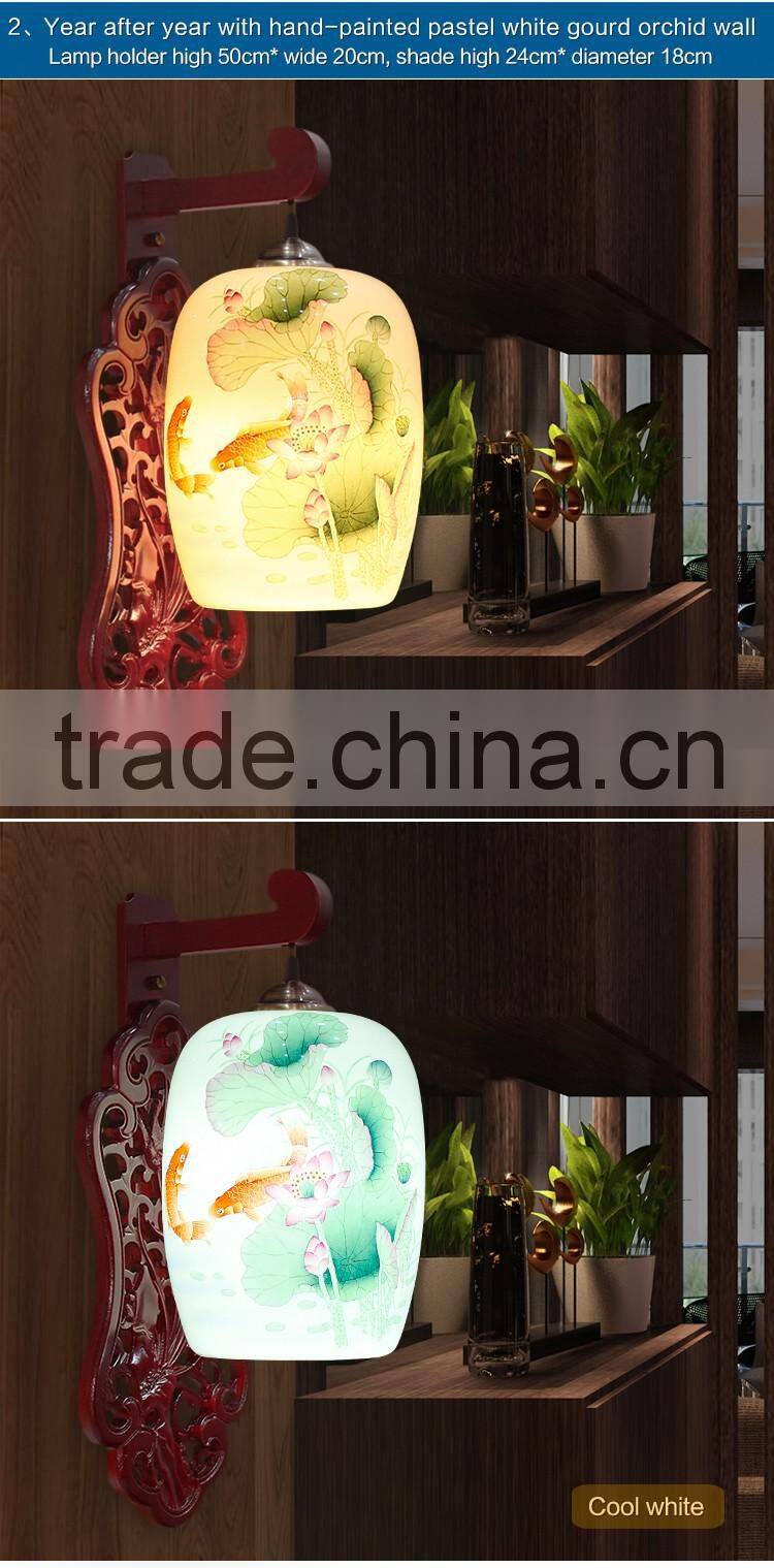 Traditional Wall Lamp For Reading Ceramic Wood Craft Beside Home Deco Hotel Beside LED E27 220v 110v