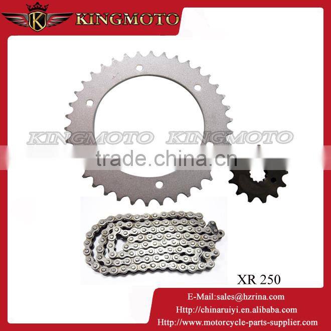 KINGMOTO China manufacture motorcycle chain sprocket set or motorcycle chain sprocket price