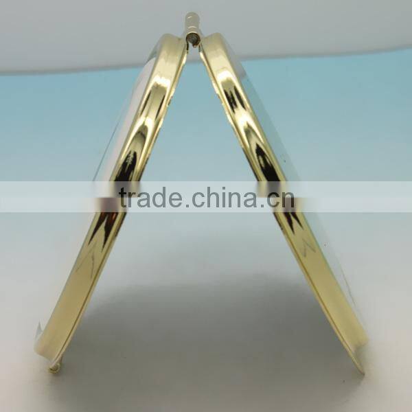 high quality fancy metal alloy flexible round one side No Foldable diamante personalized pocket mirror/cosmetic mirror