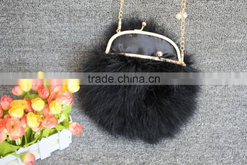 Fashion Design Winter Girls Fur Hand Bags / Hot Sell Turkey Fur Key Bag Cheap Price
