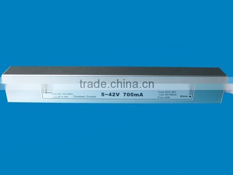 2014 high efficiency constant current driver 30W LED Power Supply 5-45VDC/700mA with ce&rohs