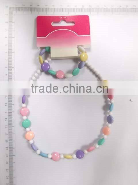 2016 multicolor beaded necklace bracelet set for children