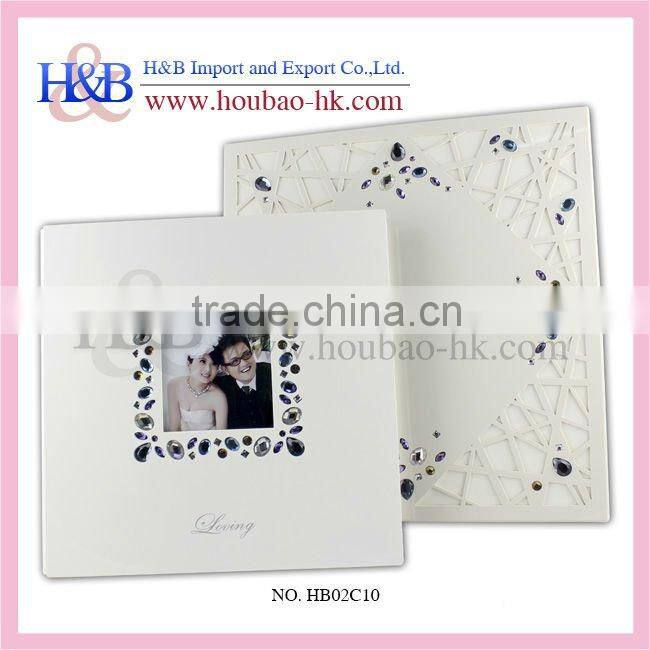 12*12'' White Painting Wedding Album Box With Coloring Crystal