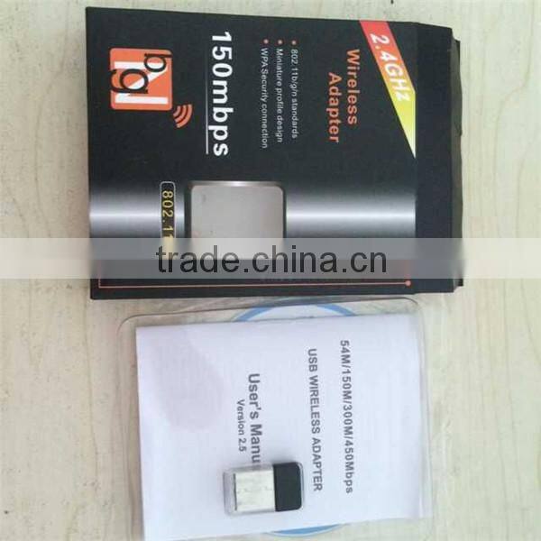 China manufacture mini usb wireless adapter 150mbps 802.11