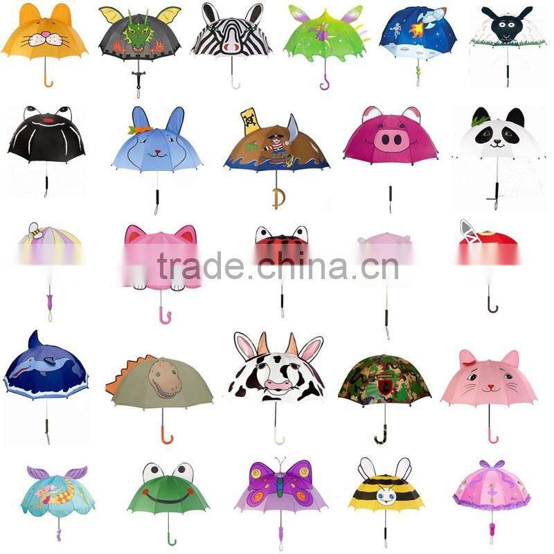 Promotional animal carton head handle children umbrella