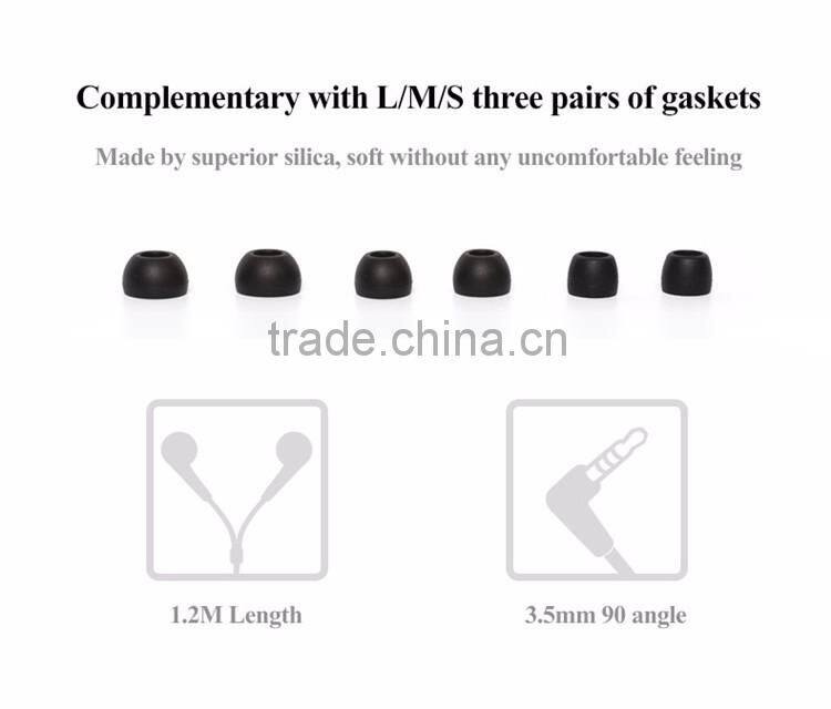 REMAX 3.5mm Metal Micro Moving Coil Unit In Ear Stereo Music headset microphone For IPhone 6S Samsung stereo headset