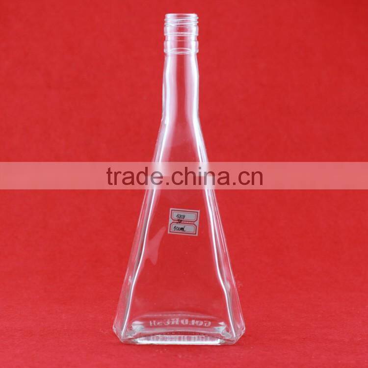 Hot sell 500ml glass bottle empty juice bottle woman shape liquor bottle