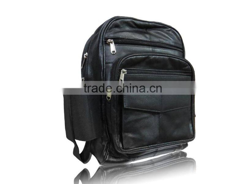 backpack,leather bags,unisex back pack real leather , shoulder bag with bottle pocket , leather patchwork bag