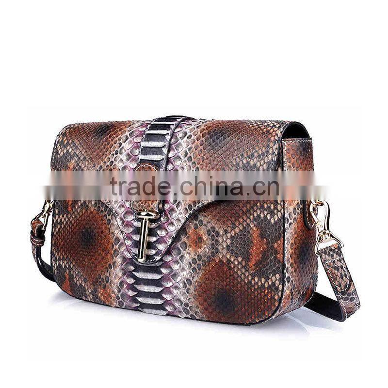 Top grade python leather ladies shoulder bag, women bag from Guangzhou manufacture