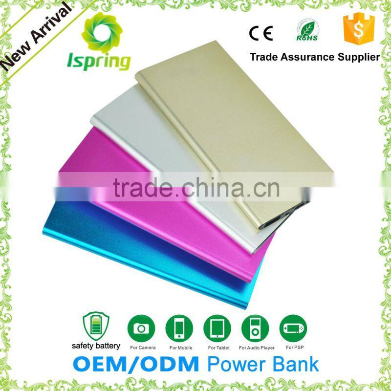 2016 Hot sale power bank for promotion custom design 8000mah portable ultra thin power bank