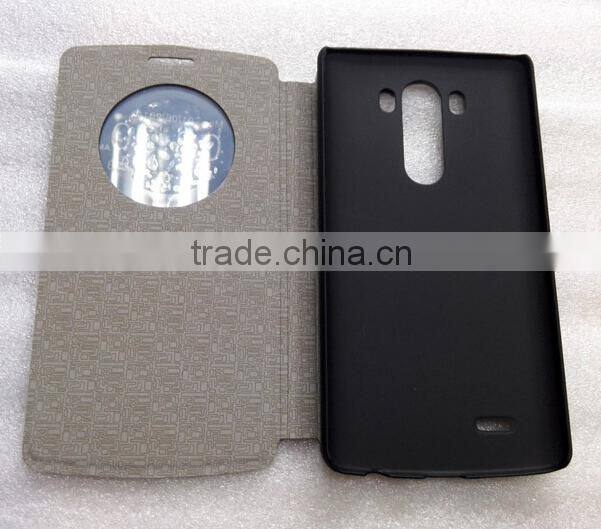 Leather Flip Case Magnetic Window Smart Cover For LG G3 cell phone