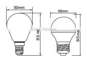 2016 hot sale G45 6W 7w 85-265V E27 E14 led light bulb