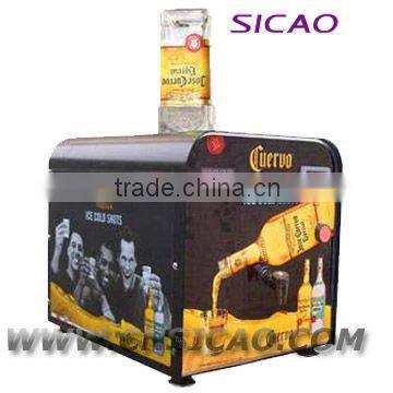 Fashion liquor chiller dispenser mini thermoeletric wine dispenser fridge refrigerated led display wine dispenser