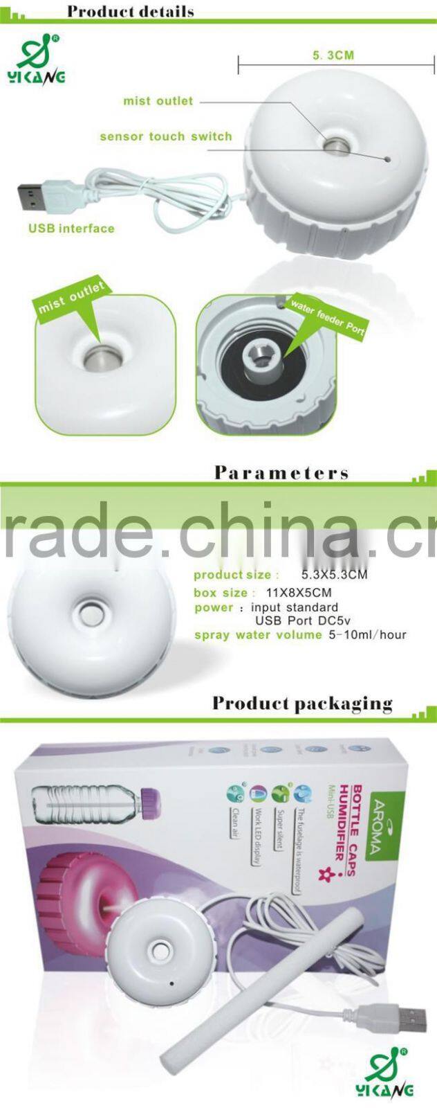 New Office YK-1319 Water Bottle USB Portable Mini Air Humidifier