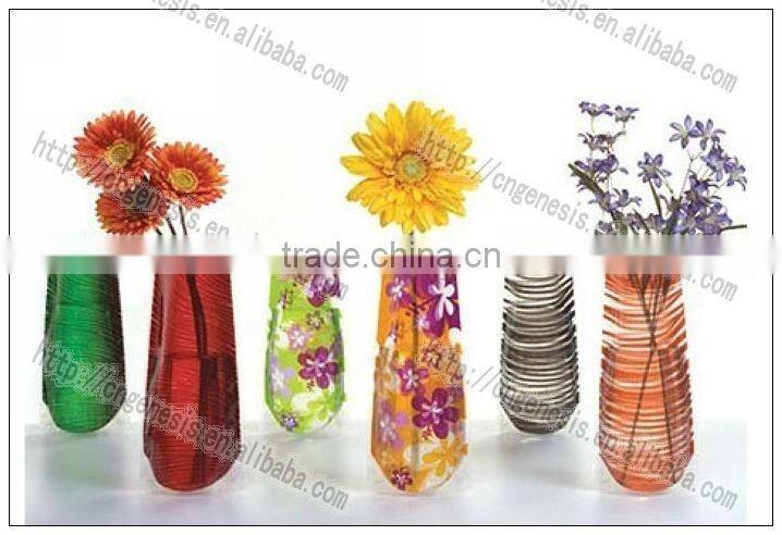 2016 new style soft plastic foldable flower vase
