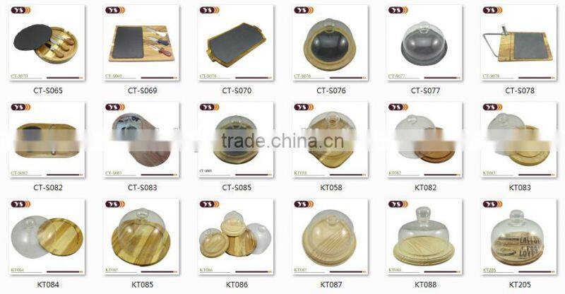 21.7cm cheese serving board with glass dome cover