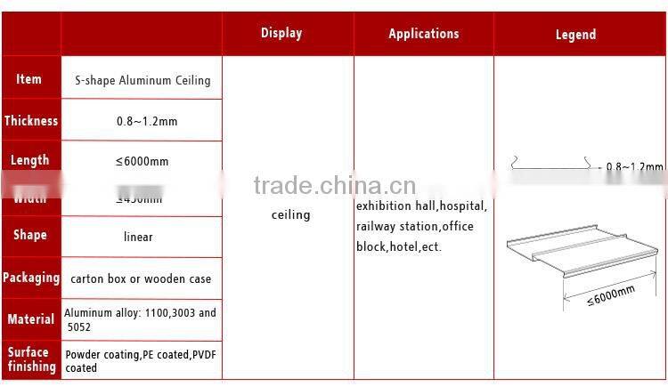 2016 new office ceiling system aluminum linear metal ceiling