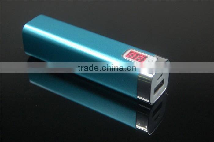Mini power bank with LCD digital display for cell phones