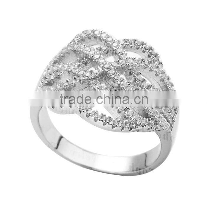 Micro pave setting ring 925 sterling silver tiny diamond ring wholesale