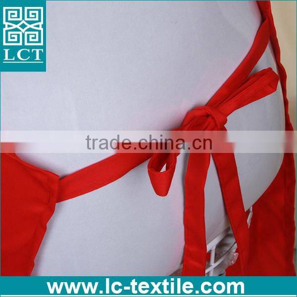Newest solid red colored 100% cottton kitchen cooking christmas apron