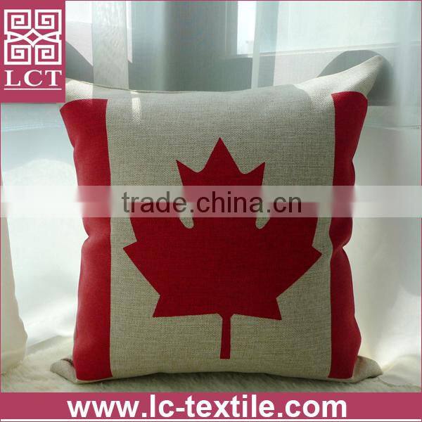 supply latest design custom silk screen printing linen cushion with concealed zipper(LCTP0038)