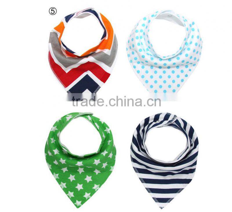 Top quality 100% cotton 4pieces a lot baby bandana bibs