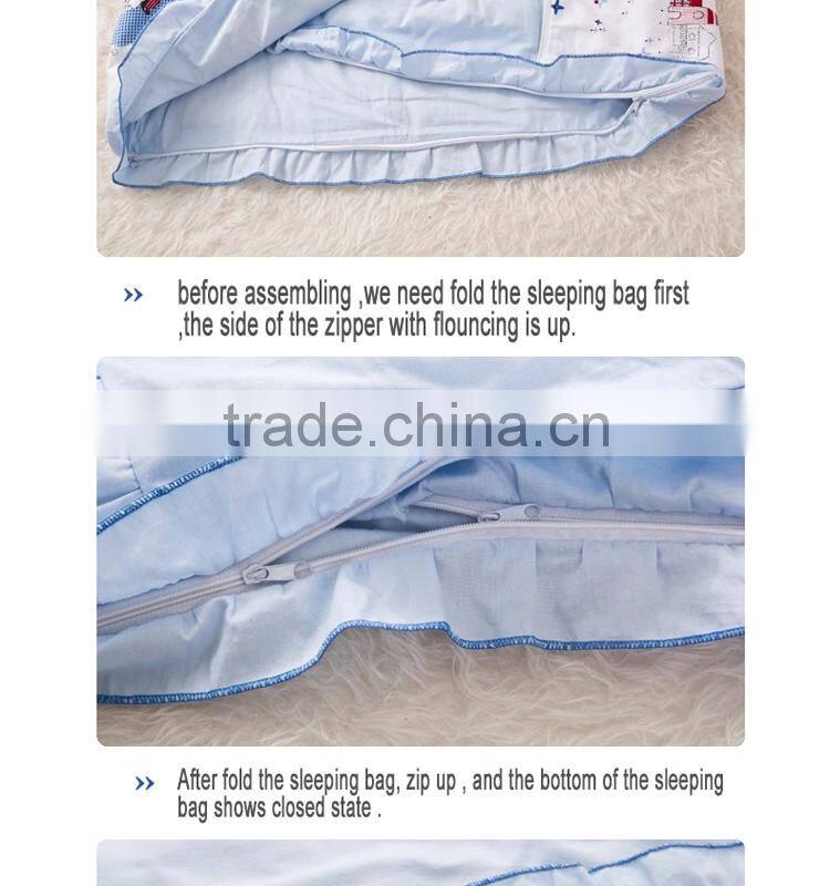 100% cotton Infant Kindergarten anti kicking sleeping bag quilt for four seasons detachable and washable pink teddy bear