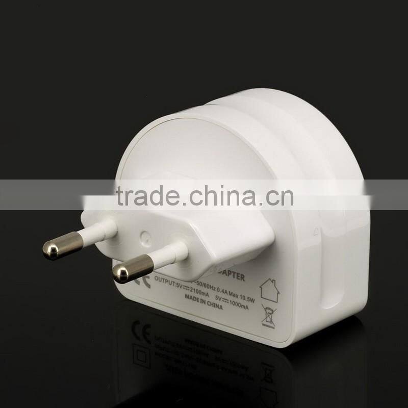 Super Fast 5V 2.1A EU 2 USB Port Micro USB Charger Wall Plug Mobile Phone Smart Charger Power Adapter for iPhone Samsung Tablet