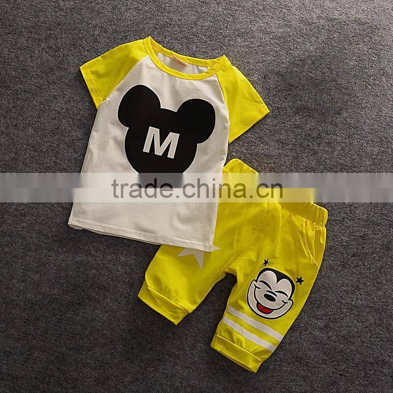 custom fashion kids boys Summer clothes set infant baby clothes