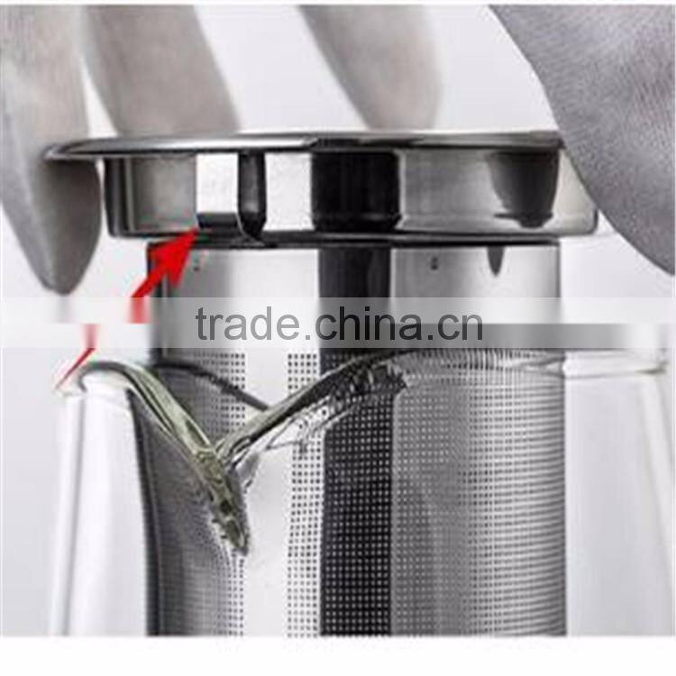 Glass Tea Kettle with removable Stainless Steel Infuser Stylish Borosilicate Glass Teapot