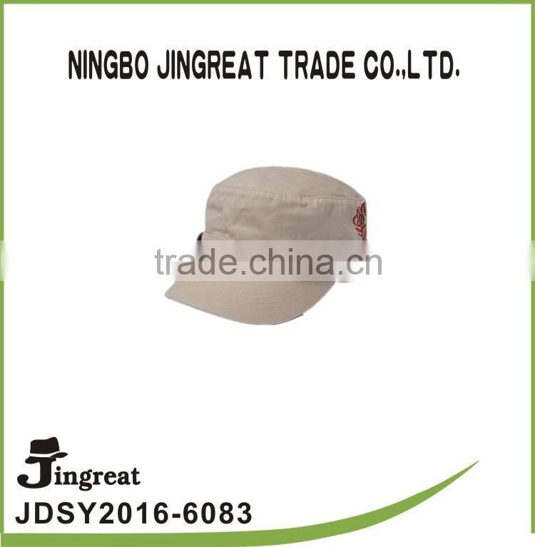 2015 fashion Custom cotton flat top army hat wholesale