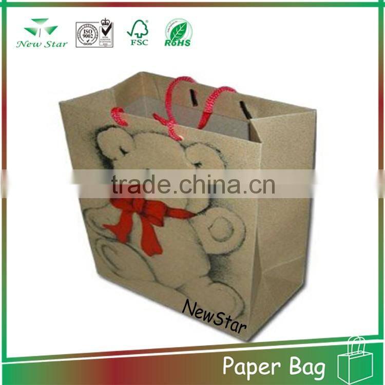 factory directly custom high end stand up gift kraft paper bag for cloths