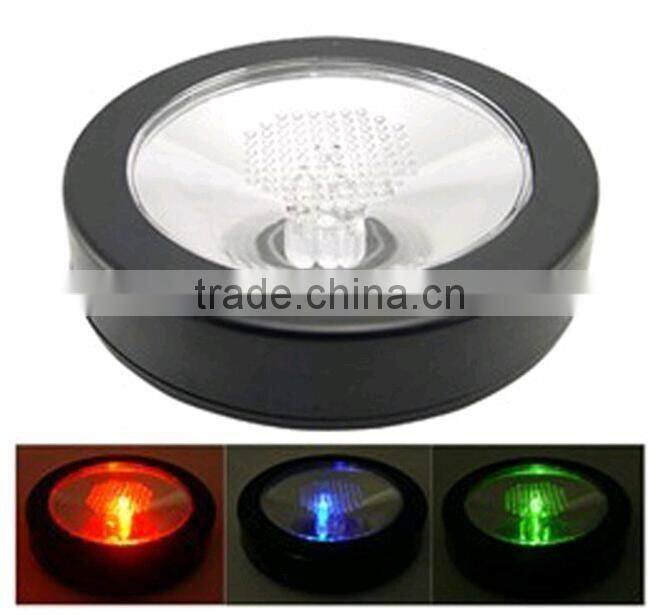 Customized Round Glass Coaster LED Light Plastic Beer Glass Coaster