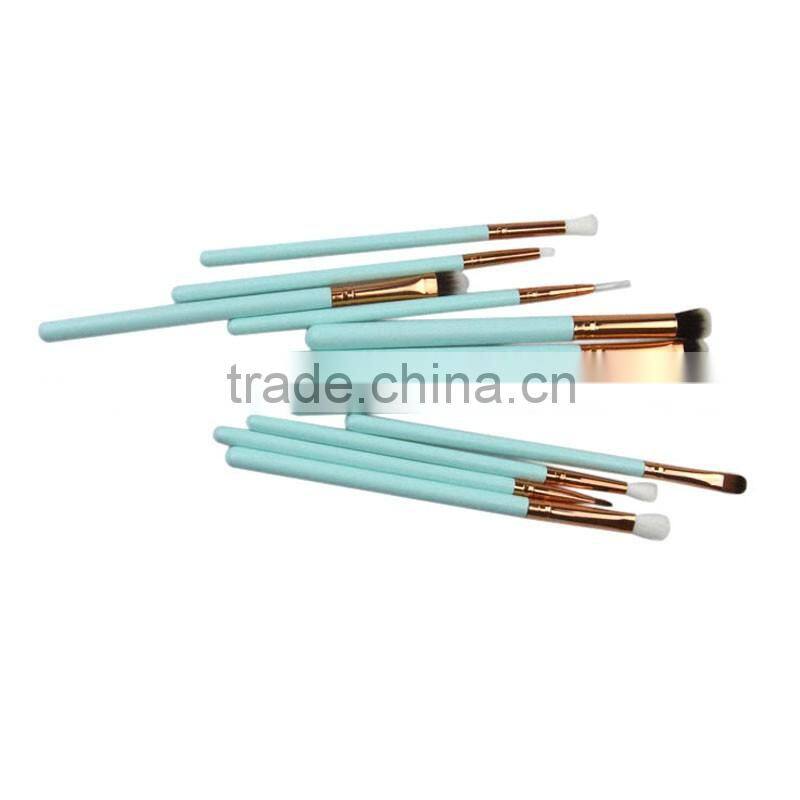 12pcs wood handle eye use cosmetic makeup brushes for make up