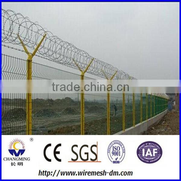 hot-dipped galvanized security airport fence with razor barbed wire